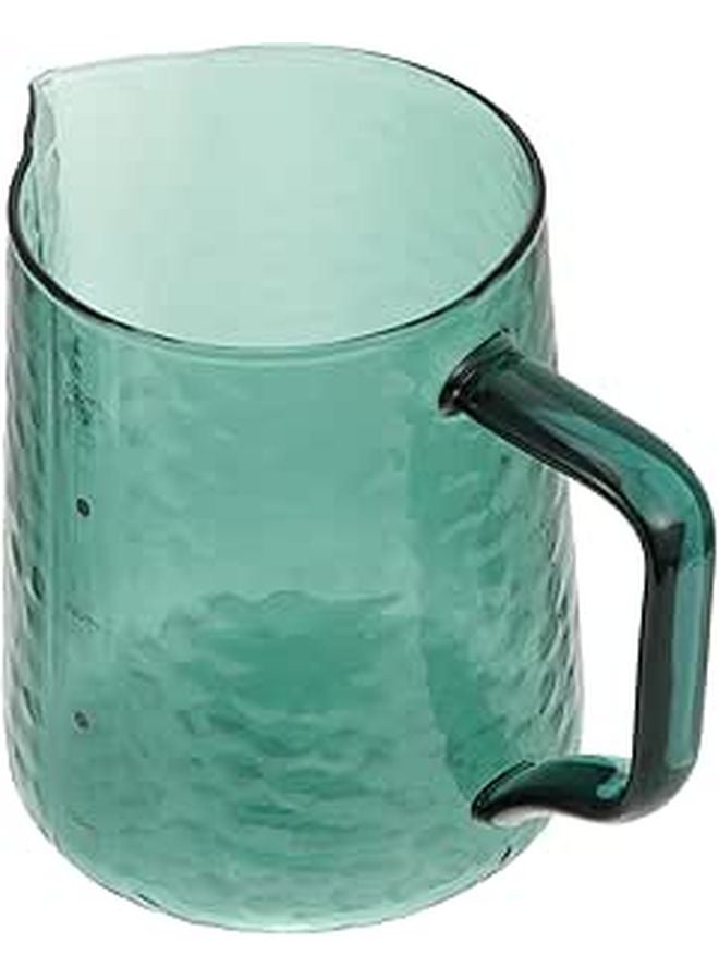 Green Hammered Texture Borosilicate Glass Milk Jug 500ml Large Capacity Coffee Pitcher - Image 1