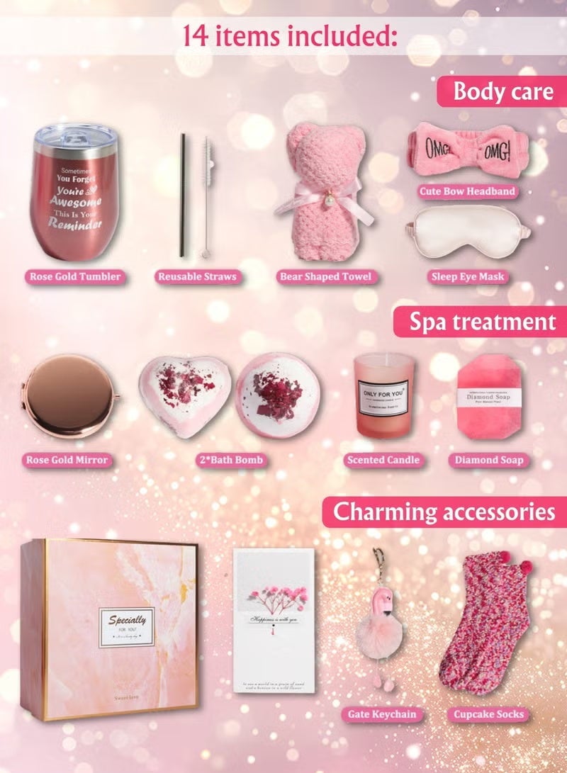Mother's Day ,Gift Basket for Women - Birthday Gift Box, Get Well Soon Gift Set Contains 13 Inspirational Gifts, Relaxing Spa Treatment Package for Women, Bestie Friendship, Female Friend Gift - Image 5