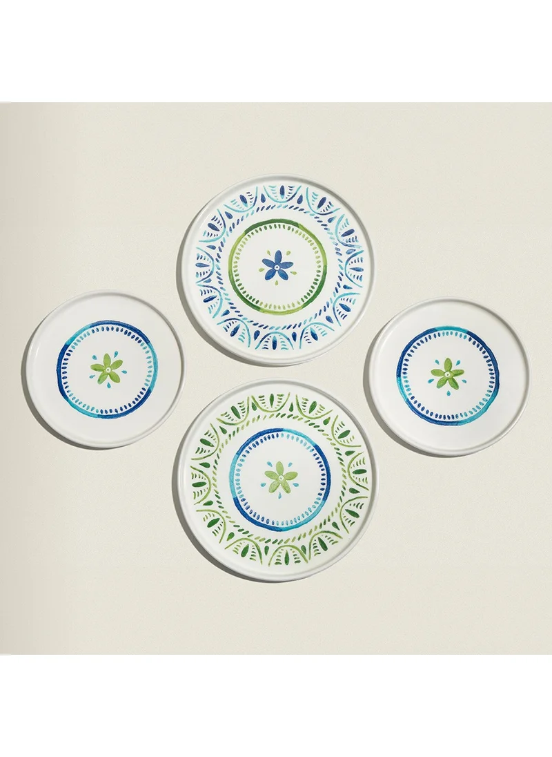 نهير Karma Blue 6 Person 31 Piece Ceramic Breakfast Set