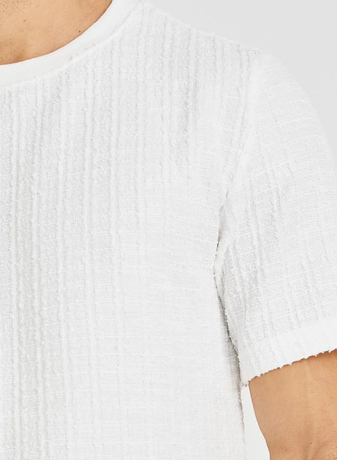 Styli Styli Solid Vertical Textured Oversized T-Shirt