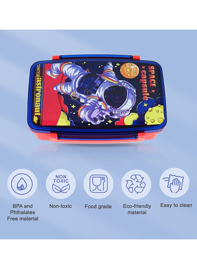 Bento Lunch Box With Spoon And Fork - Astronaut Blue