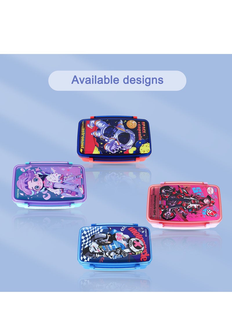 Bento Lunch Box With Spoon And Fork - Astronaut Blue