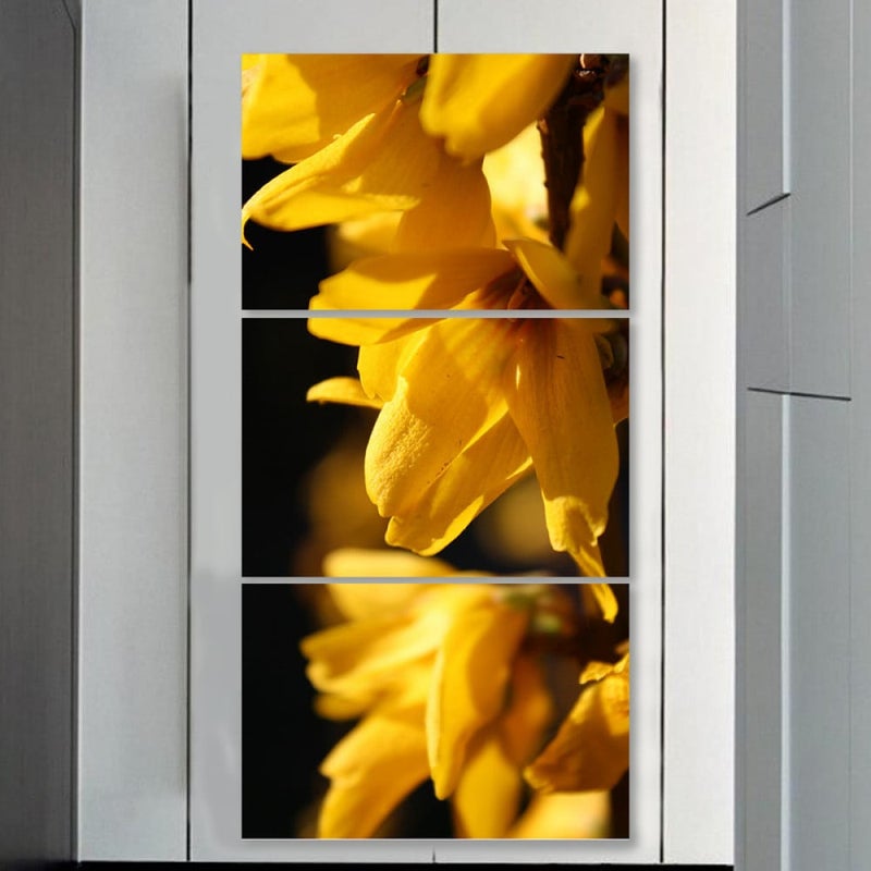 ماركتنا ثلاث لوحات قماشية بتصميم طبيعة مع برواز مجوف مقاس (120×60) ثلاث قطع - Image 1