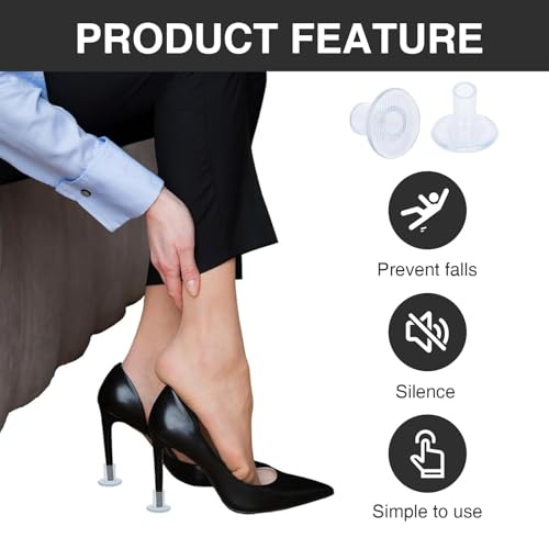 Zytiqt 6 Pairs Heel Protector for Women | S/M/L Sizes (Black & transparent) | Shoe Bite Protector & Heel Support for Pencil Heels | Anti-Slip Heel Cushion Pads for Grass/Weddings - Image 3