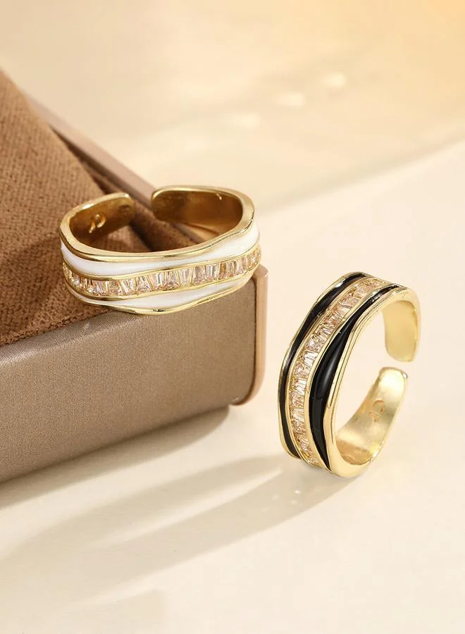 Take Two  Black Embellished Ring for Women | Best Price UAE