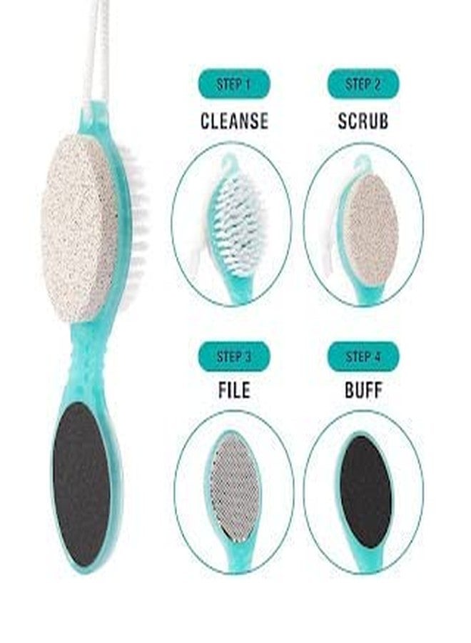 Red Champion Combo Pack 3-in-1 Long Handle Bath Brush with Pumice Stone, Soft Bristle Scrubber & Loofah | Back Scrubber for Exfoliating, Deep Cleaning & Spa-Like Shower Experience - Image 5