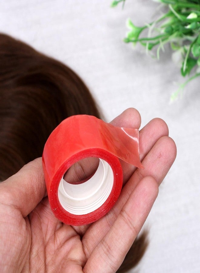 بلوشيا شريط لاصق للشعر المستعار مزدوج الجوانب من BLUSHIA، شفاف، مناسب للشعر المستعار، للاستخدام المطول، شريط لاصق لوصلات الشعر للرجال، شريط لاصق أحمر، عبوة من قطعة واحدة - Image 1