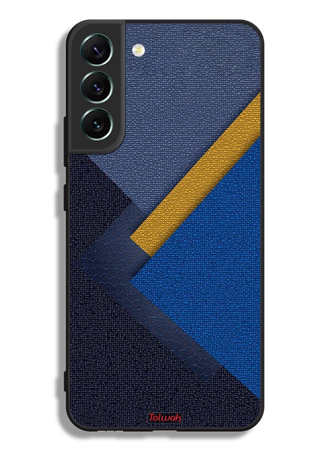 Tolwak Samsung Galaxy S22 5G Protective Case Cover Triangles Leather Shades Pattern - Image 3