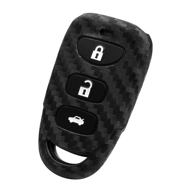 WORCAS Key Fob Case Carbon Fiber Pattern Silicone Cover Compatible with Hyundai Accent Elantra Elantra GT Elantra Touring Santa FE Tucson Genesis Sonata Veloster 2 3 4 Button Keyless Entry Remote - Image 3