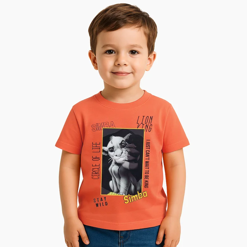 ديزني DISNEY Lion King Kids Boy's Short Sleeve T-Shirt