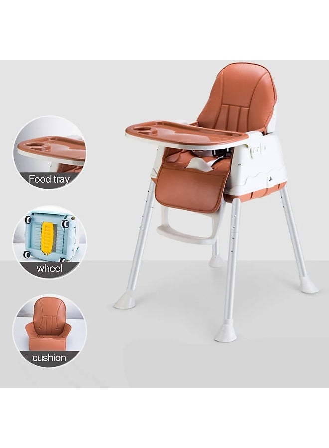 PRIMO PLUS 7 in 1 Baby and Toddler Dining Chair Adjustable Convertible Eating Chair with Detachable Double Tray, Five-Point Strap and Footrest - Image 3