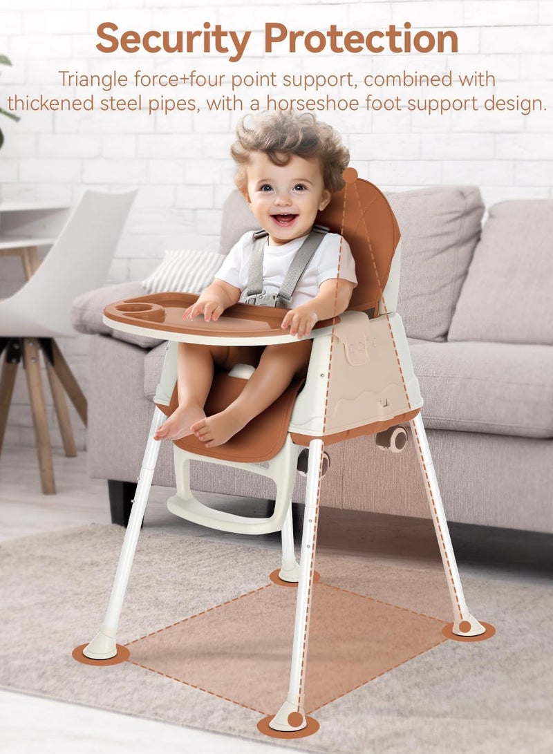 PRIMO PLUS 7 in 1 Baby and Toddler Dining Chair Adjustable Convertible Eating Chair with Detachable Double Tray, Five-Point Strap and Footrest - Image 5