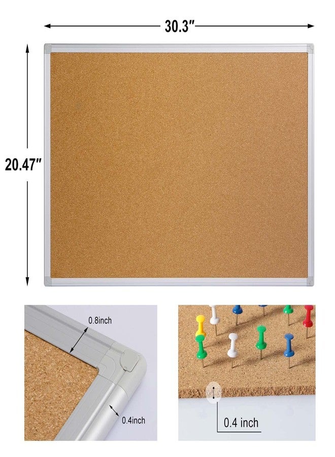 Board2by Cork Board Bulletin Board 20 x 30 Inches, Silver Aluminium Framed Corkboard, Office Board for Wall Cork, Large Wall Mounted Notice Pin Board - Image 3