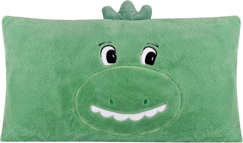 ChezMax Dinosaur Pillowcase For Kids Toddlers - 20"x30", Animal-themed Soft Pillow Case for Bedding, Lightweight Standard Size Fit Bed Pillow, Breathable Plush Fun Room Bedroom Decor, Comforter For Boys Girls - Image 1