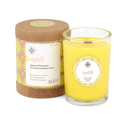 Root Candles Seeking Balance Wood Wick Spa Candle Aromatherapy Candles, 6.5-Ounce, Uplift: Lemon & Bergamot - Image 1