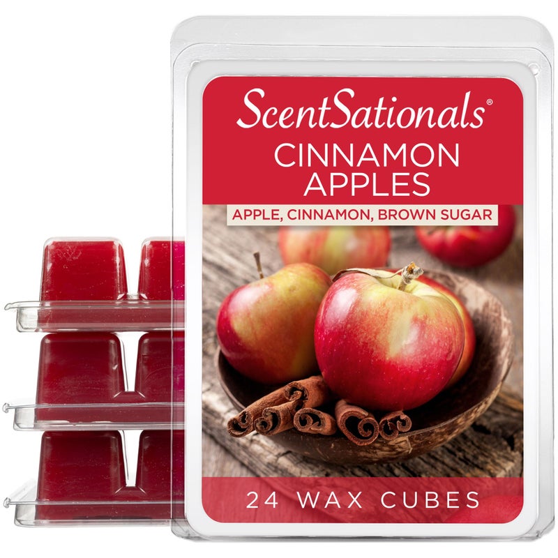 ScentSationals Scentsationals Wax Melts Wax Cubes Strong Scent  Cinnamon Apples  Long Lasting Scented for Warmer 10oz 24Cubes 