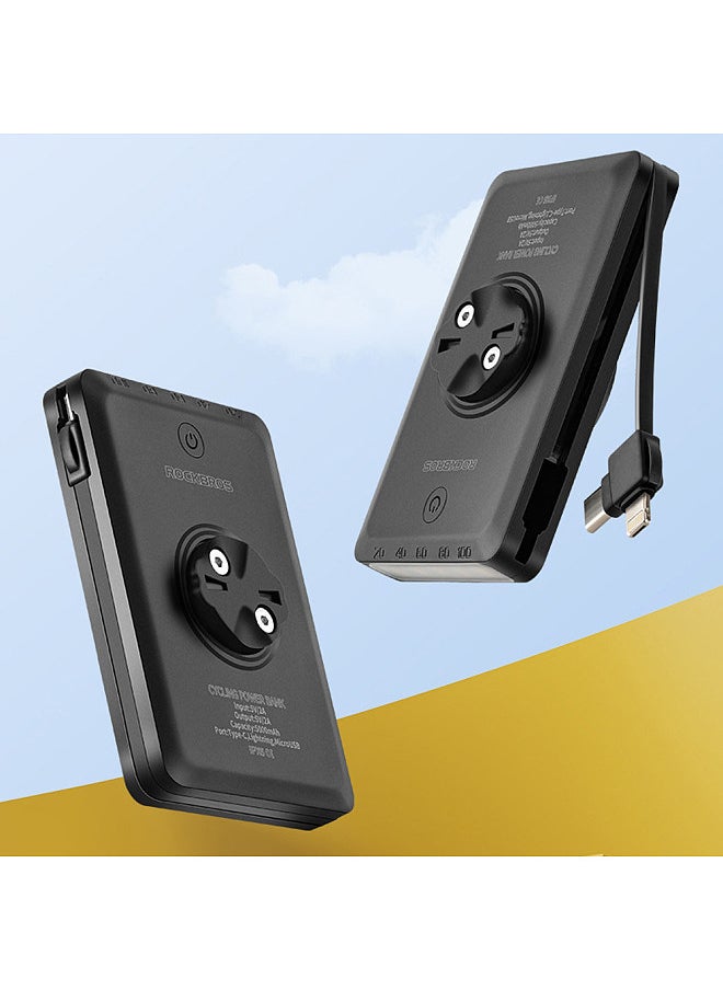 Rockbros Bike Light Power Bank Multifunctional Large Capacity PowerBank with Recharging Cable Portable Outdoor Cycling Accessory Bicycle Light Recharger  - Image 2