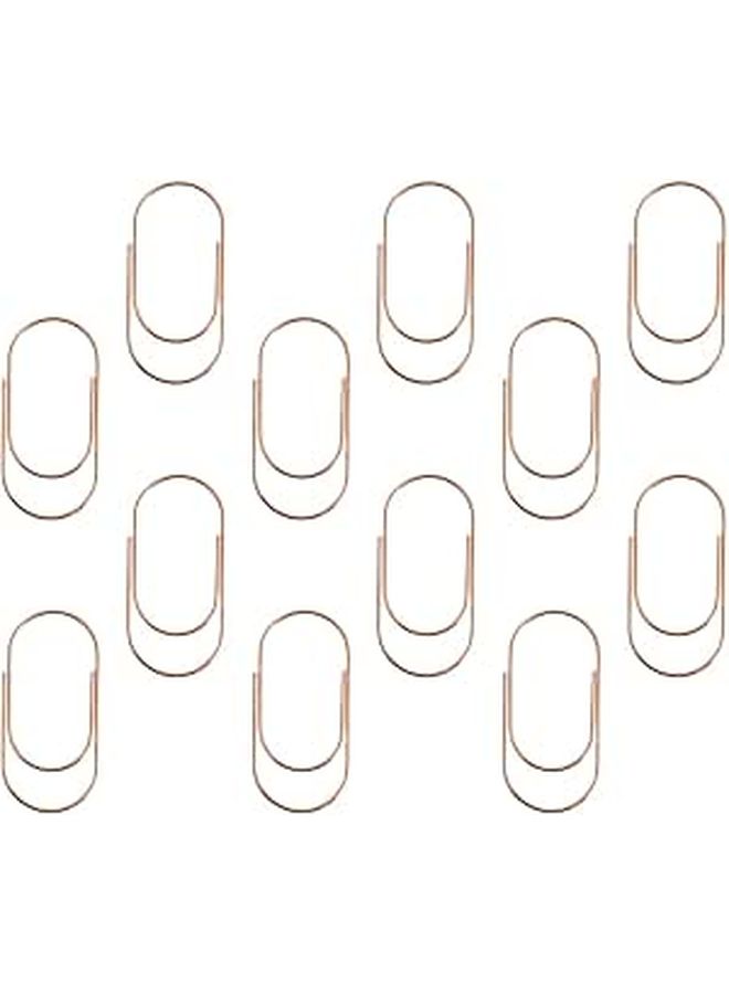 Rose Gold Metal Paper Clips 50mm 20pcs Curved Design Bookmarks for Office School Notes - Image 1