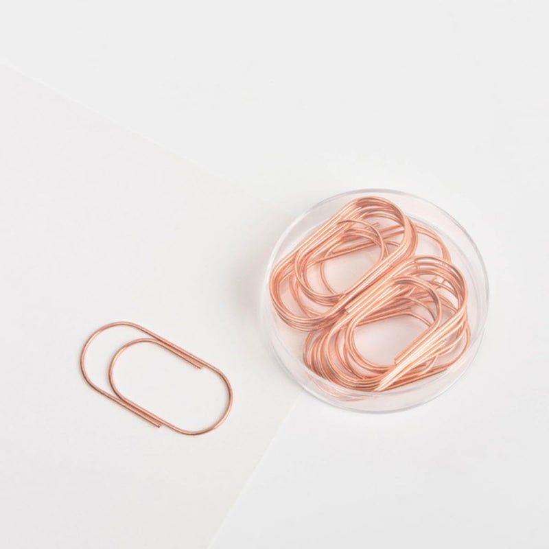 Rose Gold Metal Paper Clips 50mm 20pcs Curved Design Bookmarks for Office School Notes - Image 4