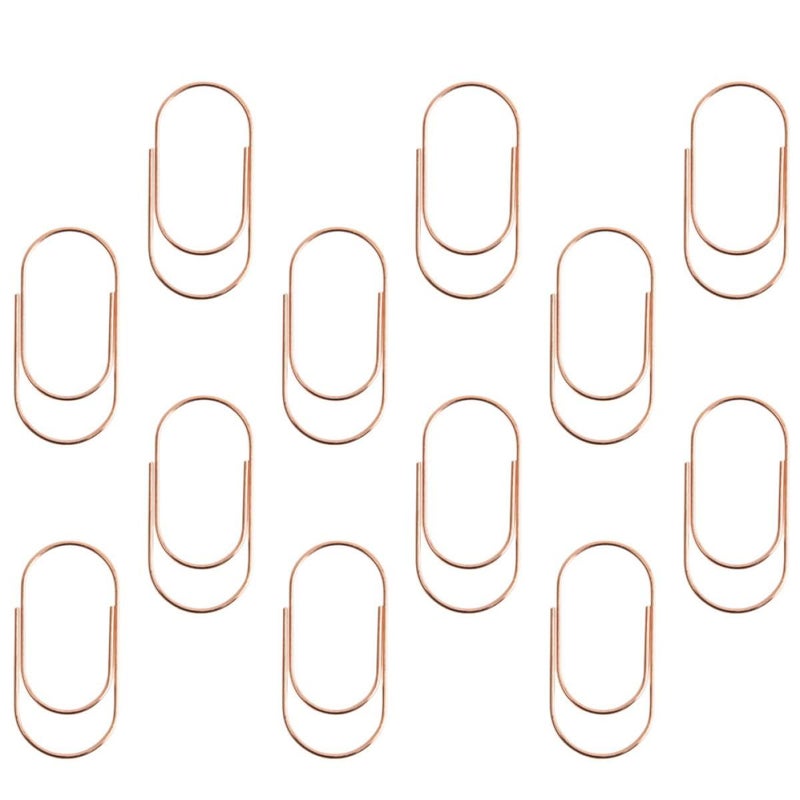 Rose Gold Metal Paper Clips 50mm 20pcs Curved Design Bookmarks for Office School Notes - Image 2