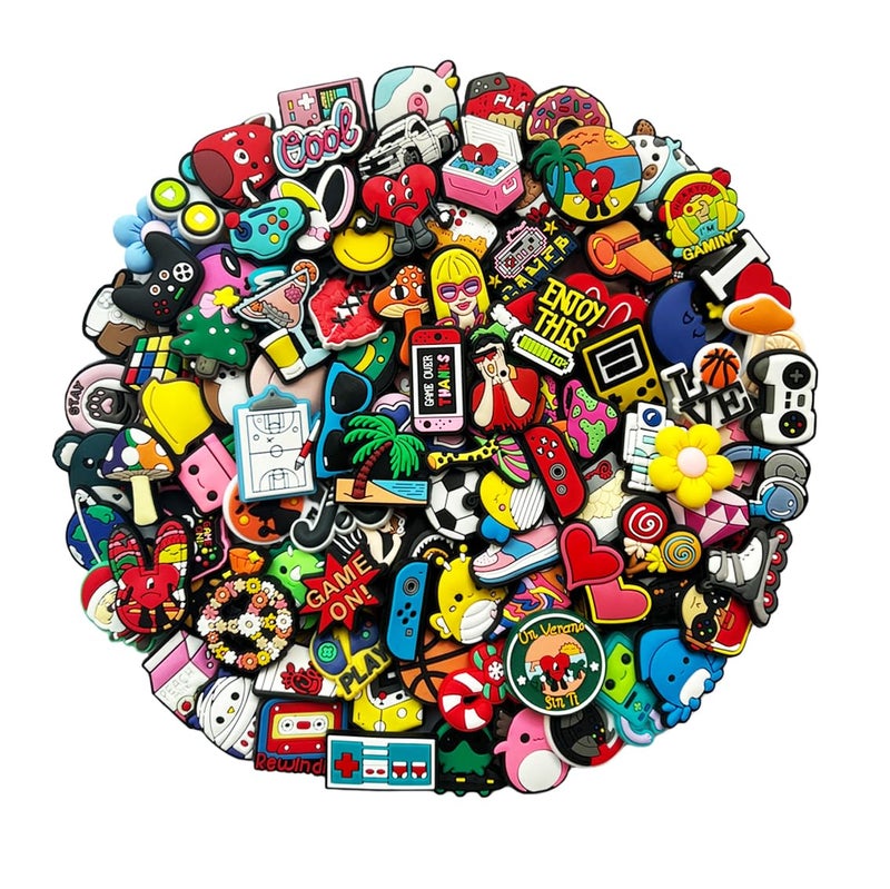NCTOPHU Lot of 30 50 100pcs Random Different Shoe Charms Men Women Shoes Decoration for Kids Boys Girls Birthday Gifts - Image 1