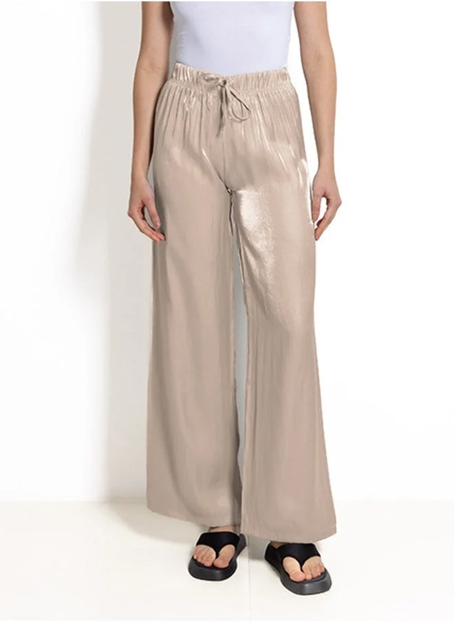 SHAPES SATIN WIDE-LEG TROUSERS