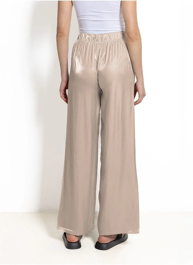 الأشكال   SATIN WIDE-LEG TROUSERS