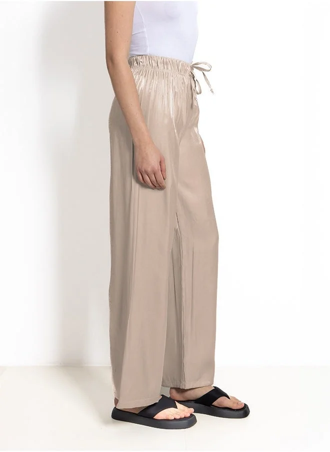 SHAPES SATIN WIDE-LEG TROUSERS