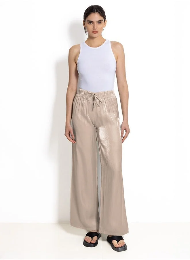 SHAPES SATIN WIDE-LEG TROUSERS