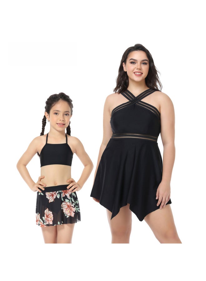 Loquat Mother And Daughter Hot Spring Plus Size Split Swimsuit Women 2024 And Parent-child Increase Swimsuit Wholesale-Color:yellow Leaves- - Image 2