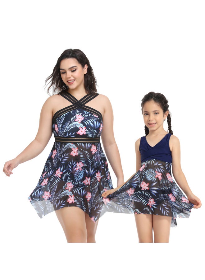 Loquat Mother And Daughter Hot Spring Plus Size Split Swimsuit Women 2024 And Parent-child Increase Swimsuit Wholesale-Color:yellow Leaves- - Image 5