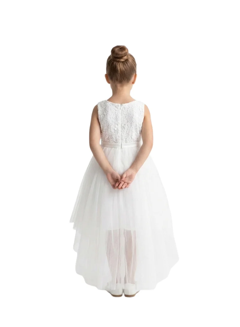 Bidani  Sleeveless Tulle Flower Girl Dress - White for Women | Best Price UAE