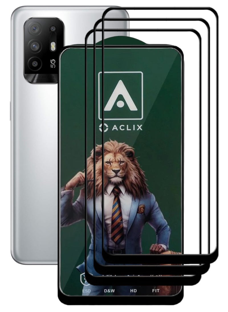 ACLIX 3 Pieces Antistatic ESD Dustproof Premium Quality High Definition Tempered Glass Screen Protector Designed For Oppo F19 Pro+ 5G - Image 1