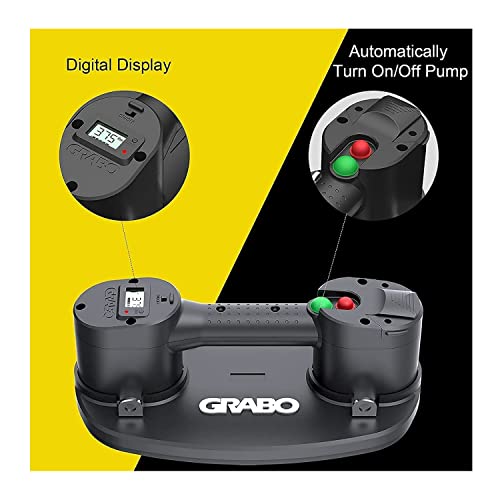 GRABO Pro-Lifter Heavy Lift, 20 Liter Pumping Capacity, Versatile, and Tested Electric Suction Cup with Run Status Indicator and Rubber Foam Seal - Image 5
