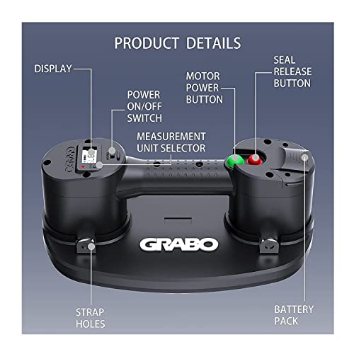 GRABO Pro-Lifter Heavy Lift, 20 Liter Pumping Capacity, Versatile, and Tested Electric Suction Cup with Run Status Indicator and Rubber Foam Seal - Image 3