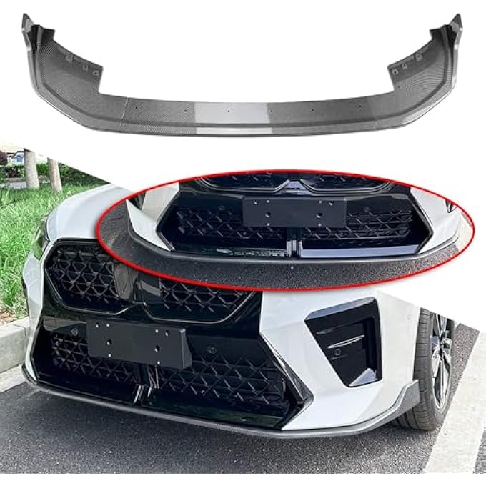 FINMOKAL Carbon Fiber Look Front Bumper Spoiler Lip Splitter Body Kit Compatible with BMW X2 U10 M Sport 2023 2024 2025 - Image 2