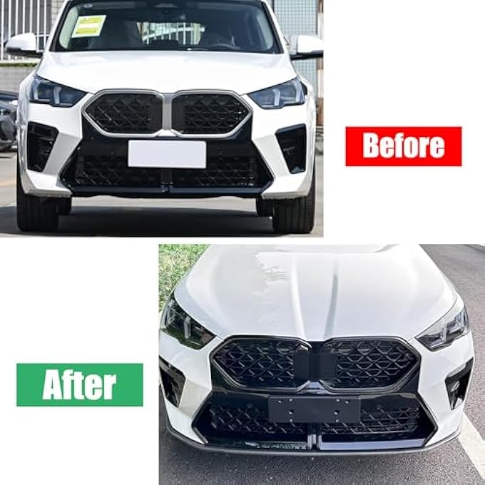 FINMOKAL Carbon Fiber Look Front Bumper Spoiler Lip Splitter Body Kit Compatible with BMW X2 U10 M Sport 2023 2024 2025 - Image 4