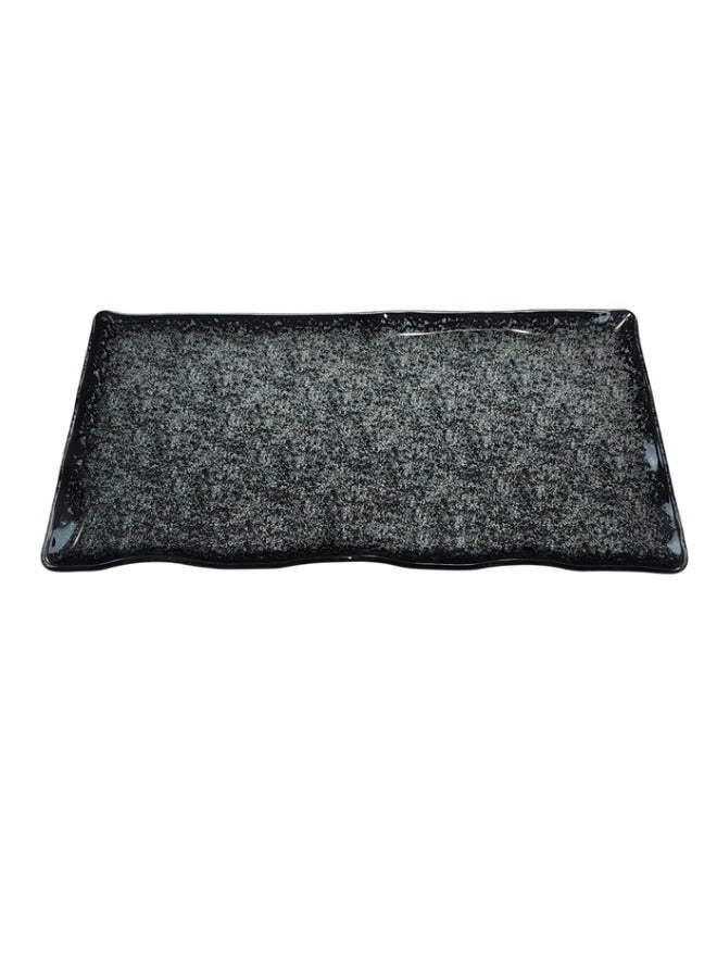 Luxury 3D Black Turkish Crystal Glass Serving Plate (Size: 20.5 CM*39.5 CM*5 MM) (Weight: 1 KG) - For an Unforgettable Dining Experience! - Image 1