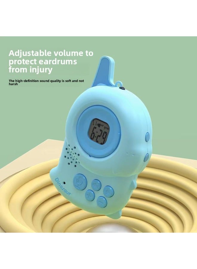 Generic - Walkie-talkie Children's Toy Wireless Telephone Dinosaur Play House Parent-child Interactive Telephone-Color:Blue Dinosaur Pair [battery Version] 600 M Wireless Intercom + Flashlight + Watch - Image 1