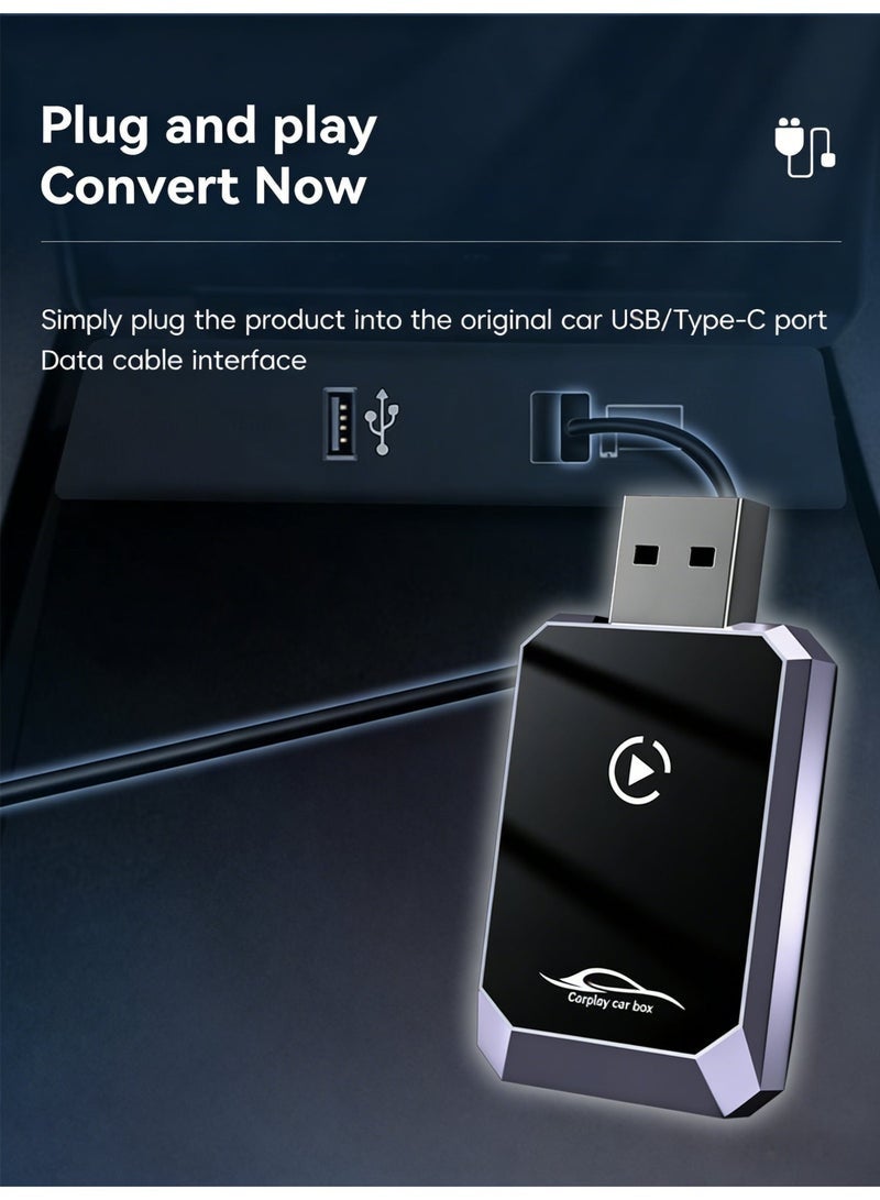 محول لاسلكي 2 في 1 لـ CarPlay و Android Auto، دونجل CarPlay سهل الاستخدام، يحول CarPlay السلكي إلى لاسلكي، متوافق مع USB-A و Type-C، بلوتوث وواي فاي سريع، تصميم صغير الحجم، ترقية عبر الإنترنت - Image 2
