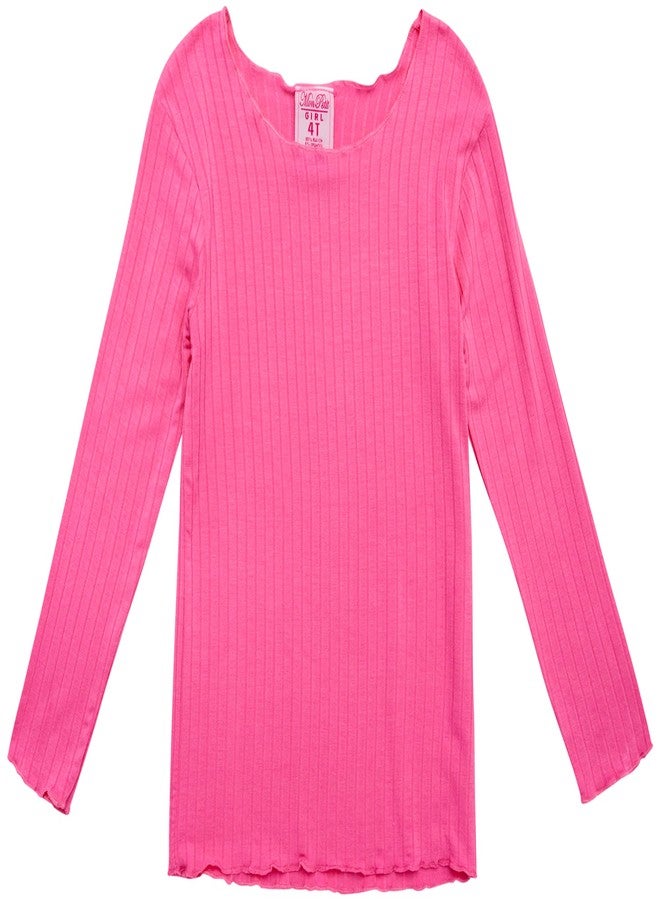 Mon Petit Baby Girls Pajama Set - 8 Piece Soft Rib Knit Toddler Girls Pajamas Sleep Shirt & Pants PJs Matching Set (12M-7), Size 18 Months, Light Pink/Grey/Ivory/Pink - Image 5