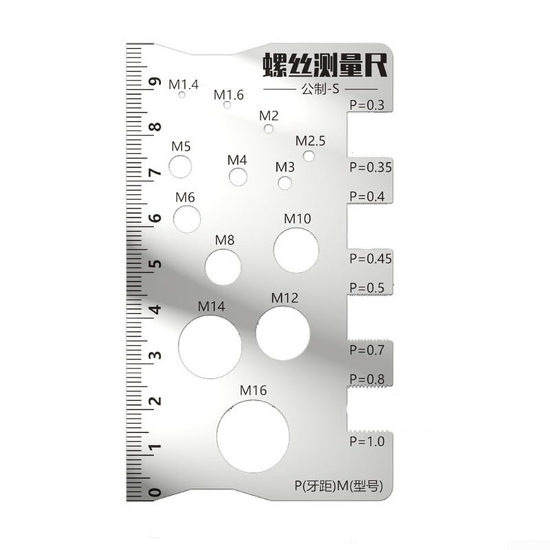 Metric Thread Pitch Gauge M1 4 To M16 Stainless Steel Ruler L Size Portable Measuring Tool - Image 3