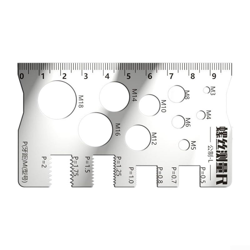 Metric Thread Pitch Gauge M1 4 To M16 Stainless Steel Ruler L Size Portable Measuring Tool - Image 1