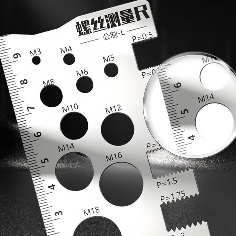 Metric Thread Pitch Gauge M1 4 To M16 Stainless Steel Ruler L Size Portable Measuring Tool - Image 4