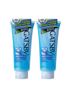 GATSBY Shaving Gel - Cool Type 205Gm Each | Pack Of 2 | Non Foaming & Transparent Type | For Trendy Beard Styling | Contains Moisturizer | Powered With Menthol For Fresh & Cooling Sensation  - Image 1