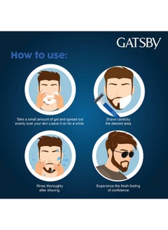 GATSBY Shaving Gel - Cool Type 205Gm Each | Pack Of 2 | Non Foaming & Transparent Type | For Trendy Beard Styling | Contains Moisturizer | Powered With Menthol For Fresh & Cooling Sensation  - Image 5