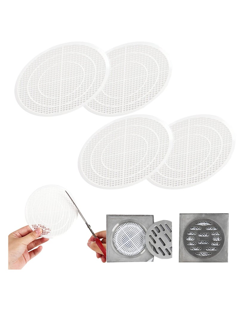 SOLARAE Shower Drain Filter, Shower Hair Extension Mesh Plastic Floor Sink Strainer Can Be Cut Easy to Install and Clean, Fits Different Size Drain Openings, Bathroom, Washbasin, Tub, Kitchen (4 Pieces) - Image 1