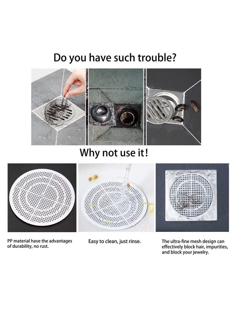 SOLARAE Shower Drain Filter, Shower Hair Extension Mesh Plastic Floor Sink Strainer Can Be Cut Easy to Install and Clean, Fits Different Size Drain Openings, Bathroom, Washbasin, Tub, Kitchen (4 Pieces) - Image 4