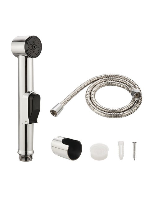 UV Bidet Sprayer with Hose -1.2m Silver- Wall-Mounting Water Saving Handheld Spray with Adjustable Pressure and Sleek Mirror Polishing for Personal Hygiene and Plant Watering