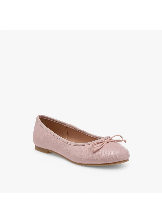 ميسي الصغيرة Girls Bow Accent Slip-On Ballerina Shoes